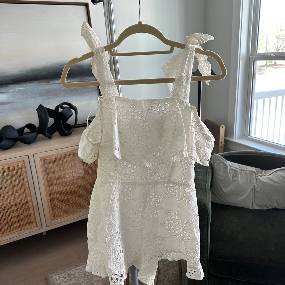 Saks Fifth Avenue White Lace Romper